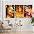 Quadros Decorativos Trio em Canvas Beleza Feminina Mulheres com Maquiagem Dourada e Flores - Imagem 1