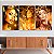 Quadros Decorativos Trio em Canvas Beleza Feminina Mulheres com Maquiagem Dourada e Flores - Imagem 2