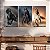 Quadros Decorativos Trio em Canvas Animais Cavalos Galopando - Imagem 4