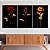 Quadros Decorativos Trio em Canvas Composição Rosas em Fundo Preto - Imagem 4