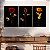 Quadros Decorativos Trio em Canvas Composição Rosas em Fundo Preto - Imagem 3