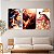 Quadros Decorativos Trio em Canvas Composição Índias com Cocar Pintura - Imagem 3