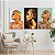 Quadros Decorativos Trio em Canvas Beleza Feminina Mulheres com Maquiagem Dourada - Imagem 3