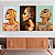 Quadros Decorativos Trio em Canvas Beleza Feminina Mulheres com Maquiagem Dourada - Imagem 5