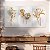 Quadros Decorativos Trio em Canvas Flores Douradas e Brancas - Imagem 2