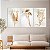 Quadros Decorativos Trio em Canvas Flores Douradas e Brancas - Imagem 5