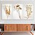 Quadros Decorativos Trio em Canvas Flores Douradas e Brancas - Imagem 2
