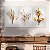 Quadros Decorativos Trio em Canvas Flores Douradas e Brancas - Imagem 2