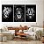 Quadros Decorativos Trio em Canvas Animais Silvestres Leão Tigre Onça Preto e Branco - Imagem 4