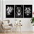 Quadros Decorativos Trio em Canvas Animais Silvestres Leão Tigre Onça Preto e Branco - Imagem 3