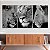 Quadros Decorativos Trio em Canvas Animais Leões Preto e Branco - Imagem 2
