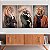 Quadros Decorativos Trio em Canvas Animais com Corpo Humano Leão Elefante Tigre - Imagem 3