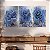 Quadros Decorativos Trio em Canvas Composição Floral Rosas Azuis - Imagem 3