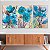 Quadros Decorativos Trio em Canvas Composição Flores Azuis Pintura - Imagem 5