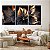Quadros Decorativos Trio em Canvas Composição Costelas de Adão Douradas com Folhas Pretas - Imagem 2