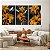 Quadros Decorativos Trio em Canvas Composição Lírios Dourados Golden - Imagem 2