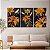 Quadros Decorativos Trio em Canvas Composição Lírios Dourados Golden - Imagem 4