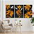 Quadros Decorativos Trio em Canvas Composição Lírios Dourados Golden - Imagem 1