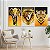 Quadros Decorativos Trio em Canvas Animais Dourados Leão Elefante Tigre - Imagem 2