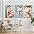 Quadros Decorativos Trio em Canvas Mulheres com Flores no Rosto - Imagem 2