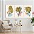 Quadros Decorativos Trio em Canvas Composição Folhas Abstratas e Formas Coloridas - Imagem 5