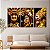 Quadros Decorativos Trio em Canvas Mulheres Douradas Enfeitadas Golden - Imagem 1