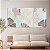 Quadros Decorativos Trio em Canvas Flores em Linhas Finas Azul Rose - Imagem 3