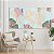 Quadros Decorativos Trio em Canvas Flores em Linhas Finas Azul Rose - Imagem 5