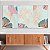 Quadros Decorativos Trio em Canvas Flores em Linhas Finas Azul Rose - Imagem 2
