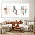 Quadros Decorativos Trio em Canvas Composição Folhas e Formas Geométricas - Imagem 1