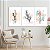 Quadros Decorativos Trio em Canvas Composição Folhas e Formas Geométricas - Imagem 2