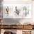 Quadros Decorativos Trio em Canvas Composição Folhas e Formas Geométricas - Imagem 4
