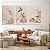 Quadros Decorativos Trio em Canvas Composição Flores Folhas e Pedras - Imagem 3