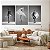 Quadros Decorativos Trio em Canvas Bailarinas Preto e Branco - Imagem 1