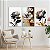 Quadros Decorativos Trio em Canvas Flores Preto e Branco Detalhes Dourados - Imagem 3