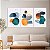 Quadros Decorativos Trio em Canvas Composição Abstrata Formas Coloridas - Imagem 2