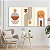 Quadros Decorativos Trio em Canvas Composição Abstrata Formas Circulares Tons Ferrosos - Imagem 1