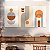 Quadros Decorativos Trio em Canvas Composição Abstrata Formas Circulares Tons Ferrosos - Imagem 3