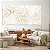 Quadros Decorativos Trio em Canvas Composição Floral com Traços Dourados - Imagem 2