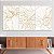 Quadros Decorativos Trio em Canvas Composição Floral com Traços Dourados - Imagem 3