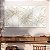 Quadros Decorativos Trio em Canvas Composição Floral com Traços Dourados - Imagem 1