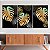 Quadros Decorativos Trio em Canvas Costelas de Adão Douradas e Pretas - Imagem 1