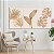Quadros Decorativos Trio em Canvas Folhagem Cor Palha Detalhes Dourados - Imagem 3