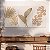 Quadros Decorativos Trio em Canvas Folhagem Cor Palha Detalhes Dourados - Imagem 5