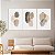 Quadros Decorativos Trio em Canvas Composição Abstrata em Cores Cinza Bege Nude Traços Dourados - Imagem 2