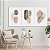 Quadros Decorativos Trio em Canvas Composição Abstrata em Cores Cinza Bege Nude Traços Dourados - Imagem 3