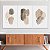 Quadros Decorativos Trio em Canvas Composição Abstrata em Cores Cinza Bege Nude Traços Dourados - Imagem 4