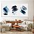 Quadros Decorativos Trio em Canvas Composição Abstrata Cores Cinza e Azul - Imagem 2