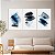Quadros Decorativos Trio em Canvas Composição Abstrata Cores Cinza e Azul - Imagem 3