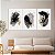 Quadros Decorativos Trio em Canvas Composição Abstrata Pincelada Cor Preta Detalhes Dourados - Imagem 3